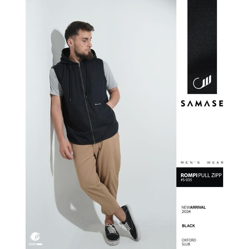 SAMASE Rompi Pull Zipp S035 Rompi Sholat Pria Dewasa Tanpa Lengan