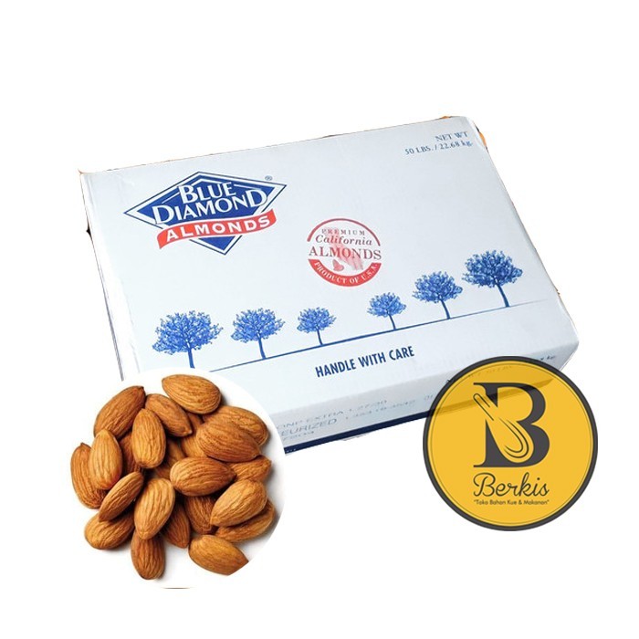 

Blue Diamond Almond Natural Raw Skin 1 Kg ; Kacang Almond Kulit