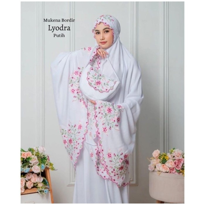 Terbaru Mukena Dewasa Mewah Rayon Bordir Manual Timbul Lyodra Termurah