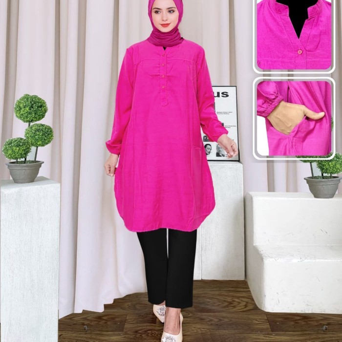 TUNIK POLOS VISCOSE JUMBO PINK FANTA