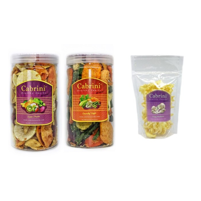 

Paket Cabrini Snacks Crunchy Veggie Tutti Frutti 1000Ml Dan Pouch
