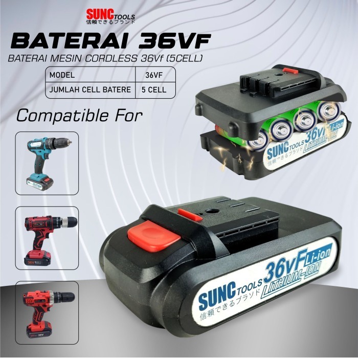 Batere / Baterai Cordless Drill 36V Mesin Bor JLD 36VF