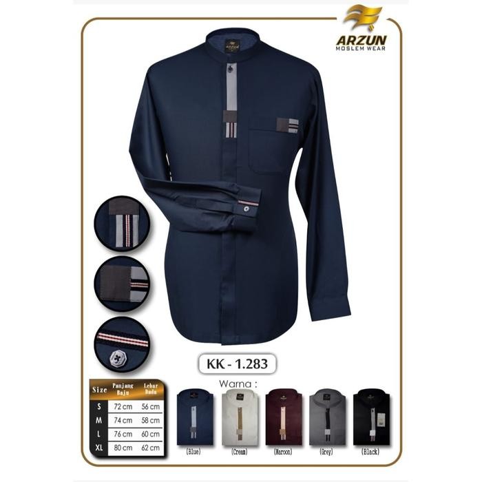 Baju koko arzun katun toyobo premium Muslim Lembut Nyaman