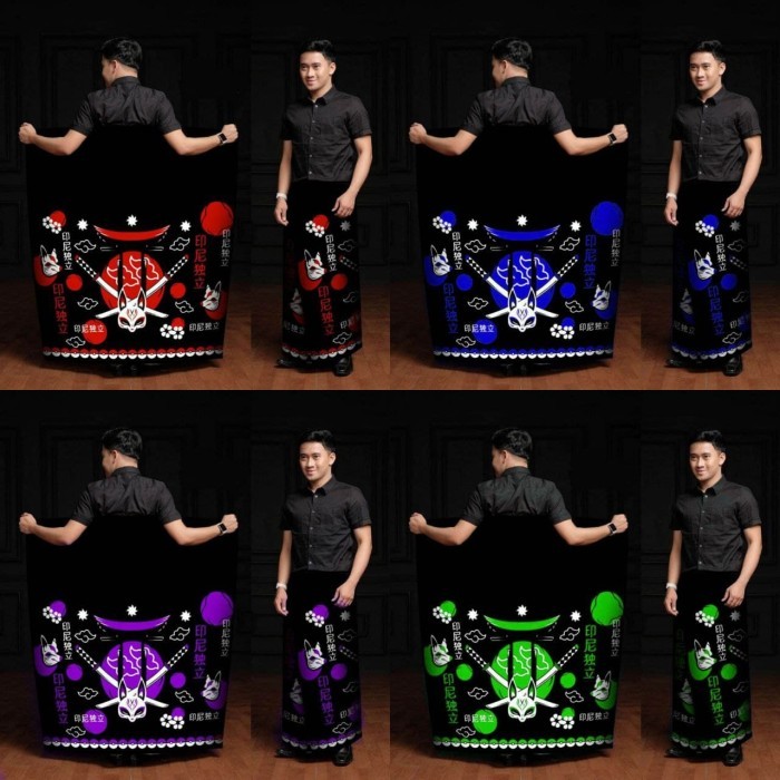 New Sarung Batik Motif Cat Akatsuki Sakura Japanese Sarung Milenial Best Quality