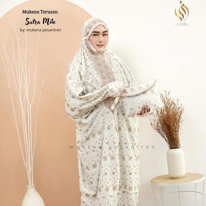 Terjangkau (Mukena Mahar) Mukena Tarusan Sutra Milo Muslim Dewasa Mukena  Menutup Dagu Mukena  Terus