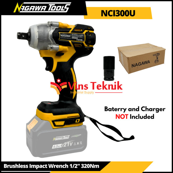 Impact Wrench Brushless NAGAWA NCI300U Mesin Pembuka Baut