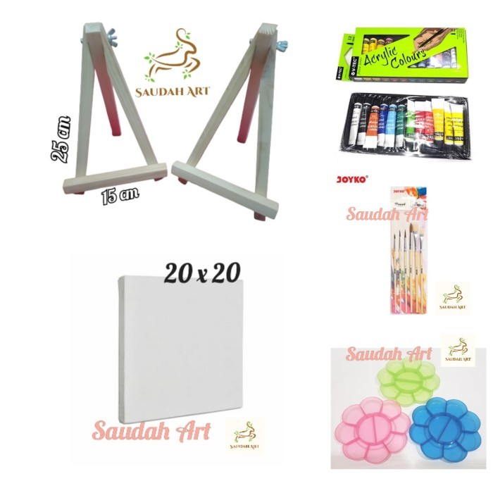 

Paket Lukis Lengkap (kanvas 20x20,palet,kuas,cat akrilik,easel)