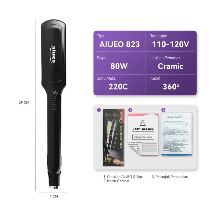Catokan Aiueo Catok Rambut 2 In 1 Aiueo 823 Hair Straightener Curly And Blow Recomended - Alat Catok