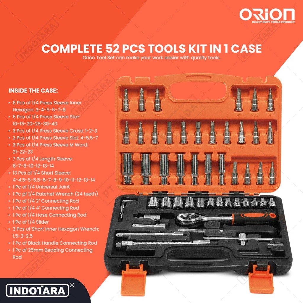 Hand Toolset / Tool Kit Set / Toolkit Toolbox Orion TR0053