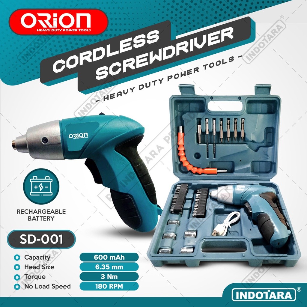Orion Cordless Screwdriver / Bor Obeng Baterai 3.6Volt