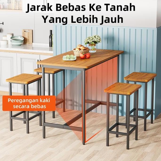 etife Meja Makan / Meja Makan Kayu/ Meja bar / Meja bar panjang sempit / Meja dapur meja bar [terbai