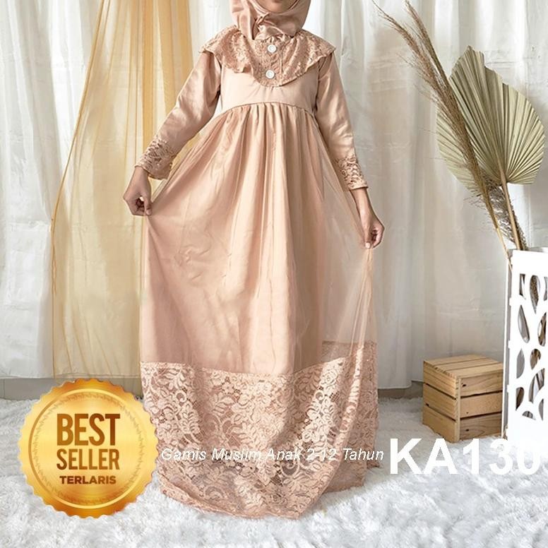 HK Gamis Anak 2023 Kekinian Baju Lebaran Warna Coksu Terbaru Long Dress Import Baju Tangan Panjang A
