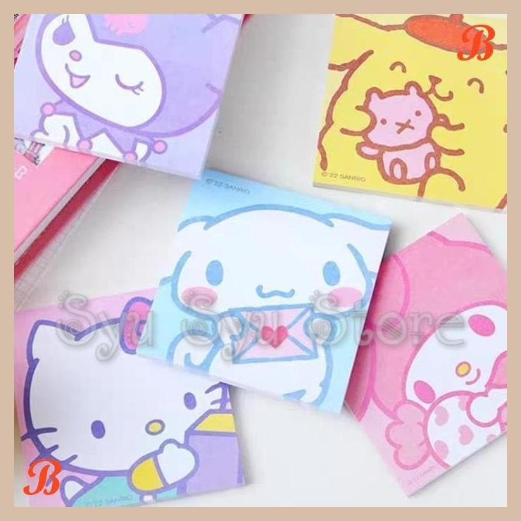 

| KK | STICKY NOTE KUROMI MY MELODY CINNAMOROLL HELLO KITTY POMPOMPURIN