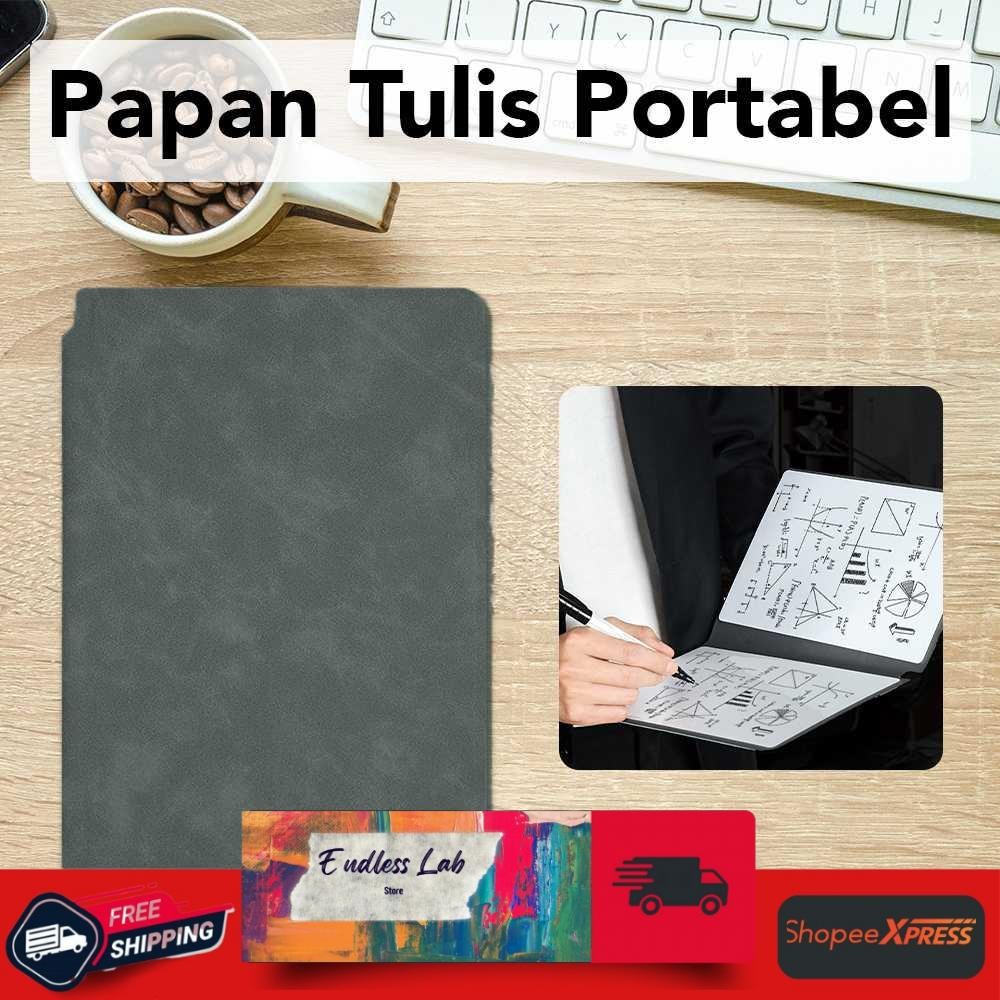 

Papan Tulis Portable A5 sketchbook Whiteboard Notebook PU with Pen