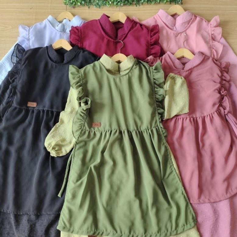 HK 6-14T Gamis Ayyara by Orisabilaqu (zainkids official) / Gamis Ayyara / Set Gamis Kerudung Anak / 