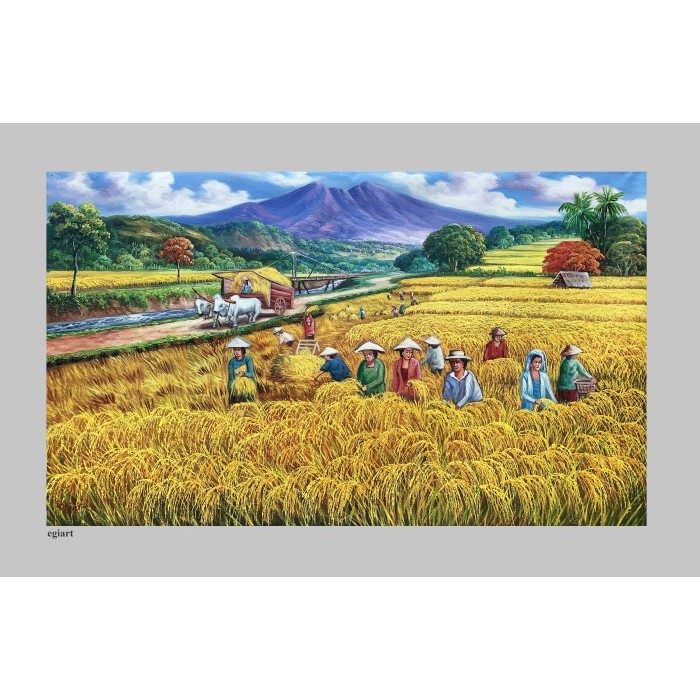 Lukisan panen raya padi fengshui