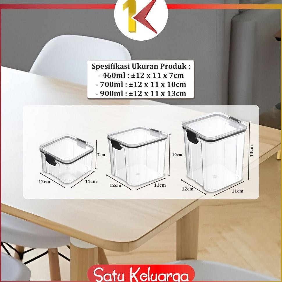 SALE SK-C1043 Toples Lebaran 5IN1 Kotak Bening 1800ML Kontainer Makanan Kue Kering Cereal / Kotak Tr