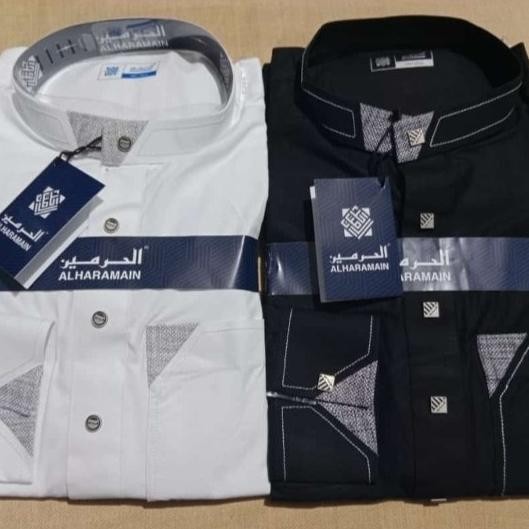 Limited, Jubah Al Haramain Putih Hitam Premium Manset