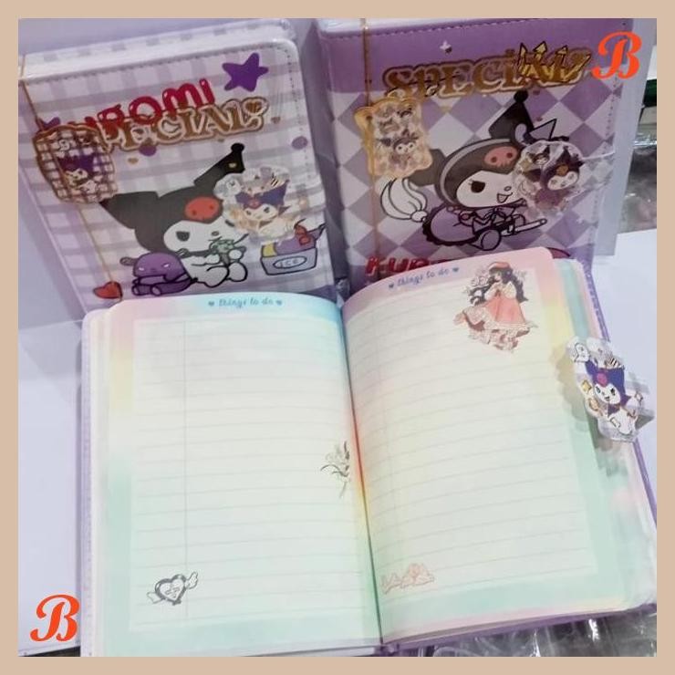 

| KK | NOTEBOOK A5 KUROMI DIARY MAGNETIC BUKU TULIS KARAKTER KUROMI 3688-96