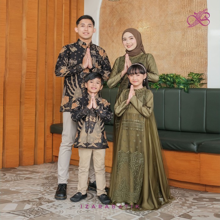 Tifana Dress Army - Family Set Setelan Baju Couple Keluarga Muslim