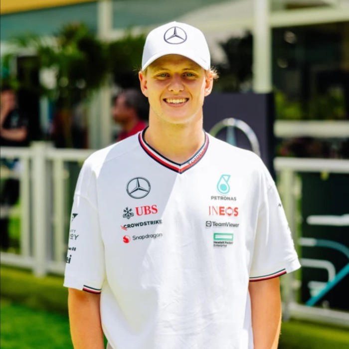 Mercedes-AMG F1 2024 Mick Schumacher Team Driver Cap - White. Topi Unisex