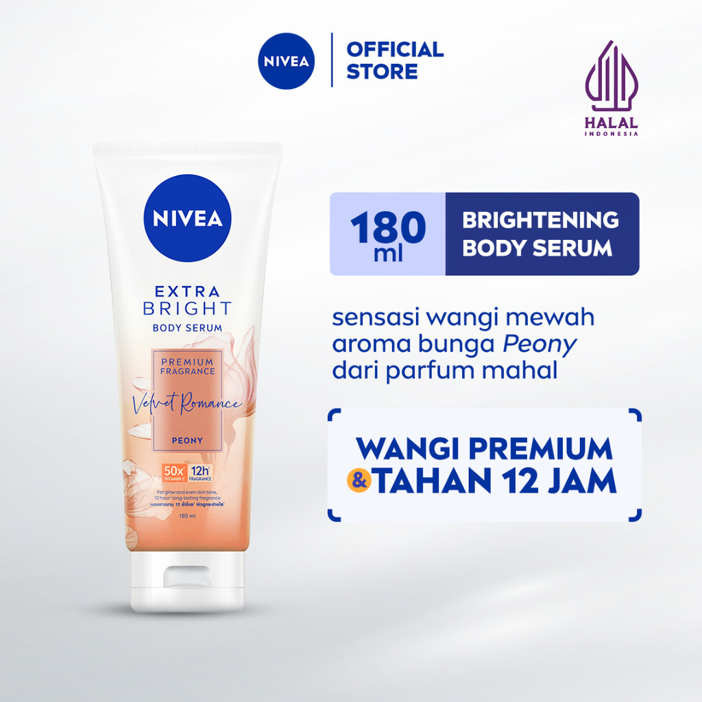 NIVEA Body Serum Extra Bright Premium Fragrance Velvet Romance 180ml - Hand body serum lotion moistu
