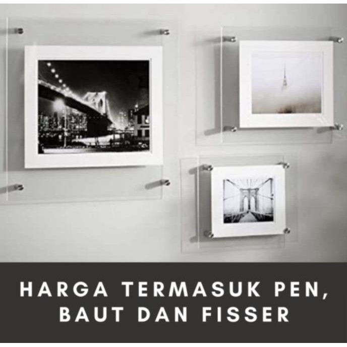 

acrylic/akrilik 3mm wall display poster + 4 buat poster ukuran a4