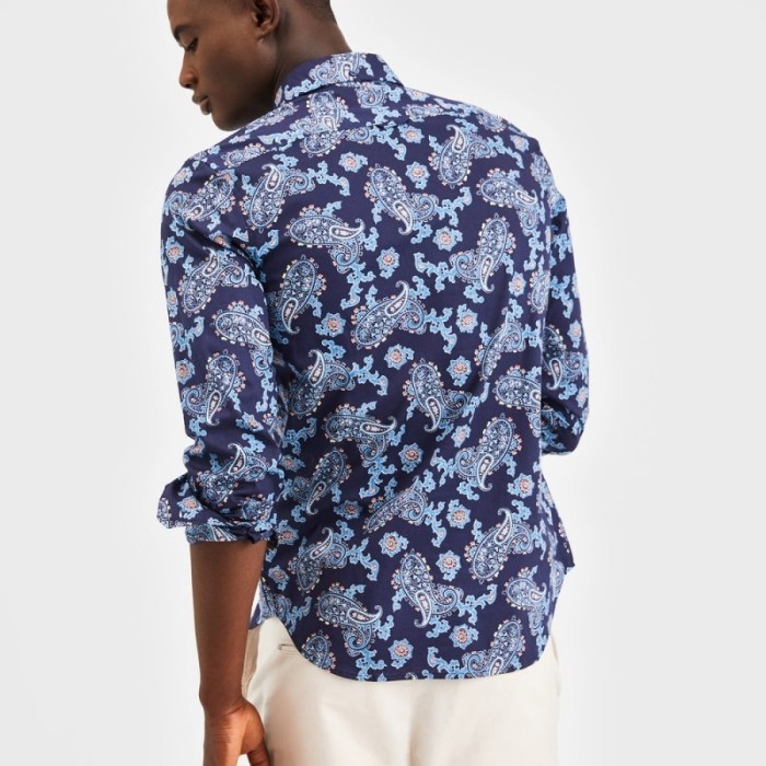 Ben Sherman Paisley Print LongSleeve Shirt (Marine Blue) Original