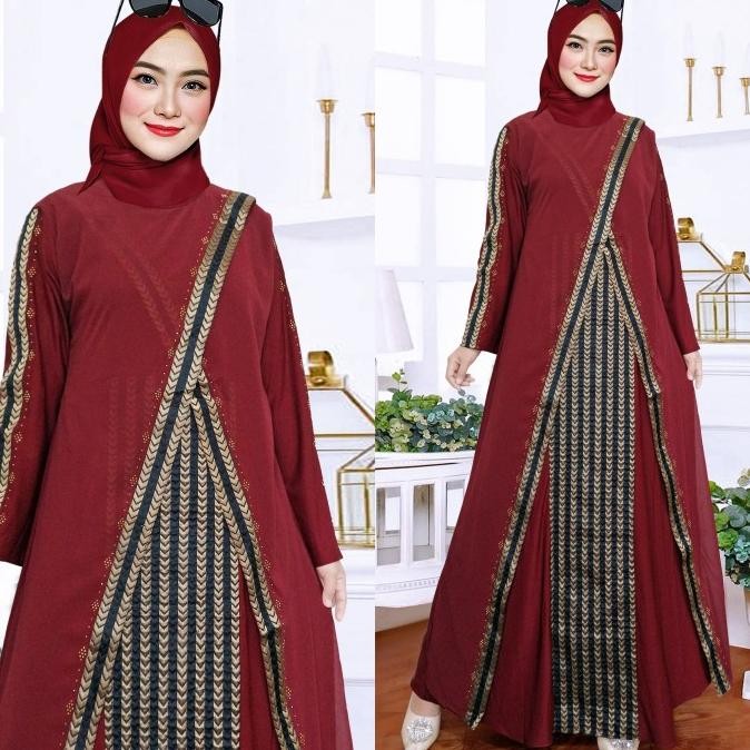 Promo, Abaya Turkey Hitam Bordir Abaya Jumbo Ld 110 120 - 140 Mewah Swarosky