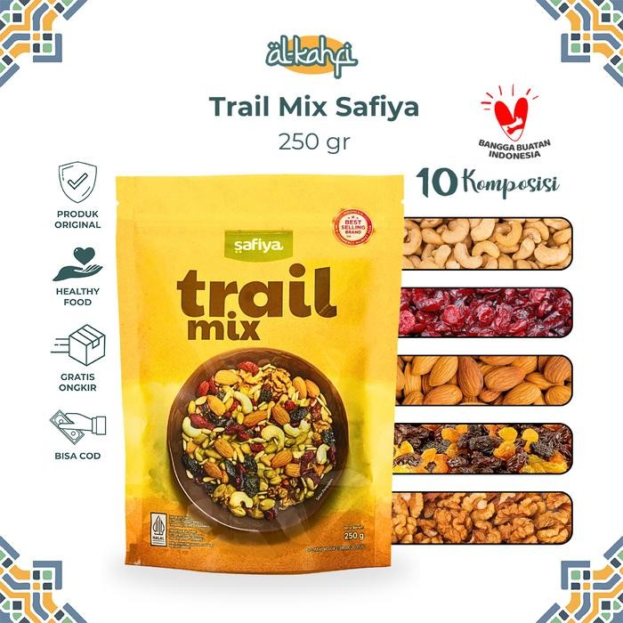 

Trail Mix Safiya 250 Gram Premium With Almond Mete Nut Seed Dried Fruit Makanan Ringan & Cemilan