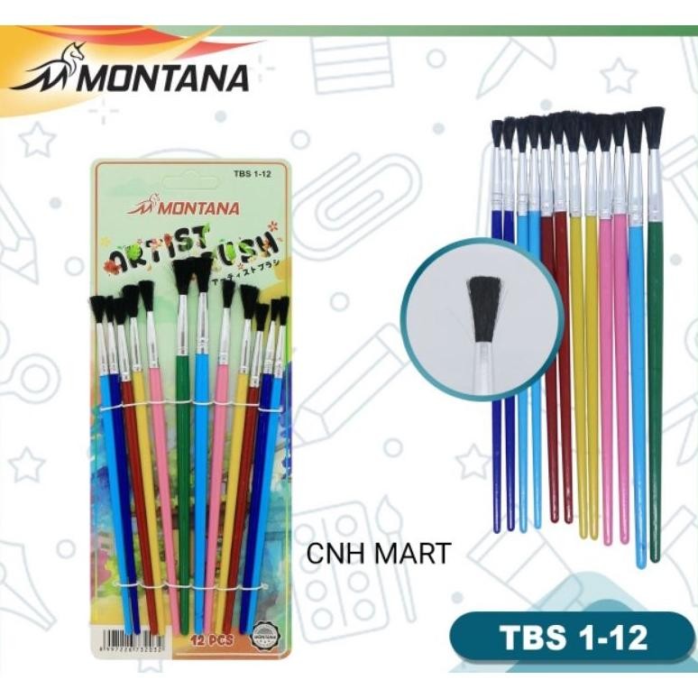 

Ufo-2025 Kuas Lukis Set Isi 12 Pcs / Kuas Brush Lengkap - Kuas Tbs 1- 12 Montana