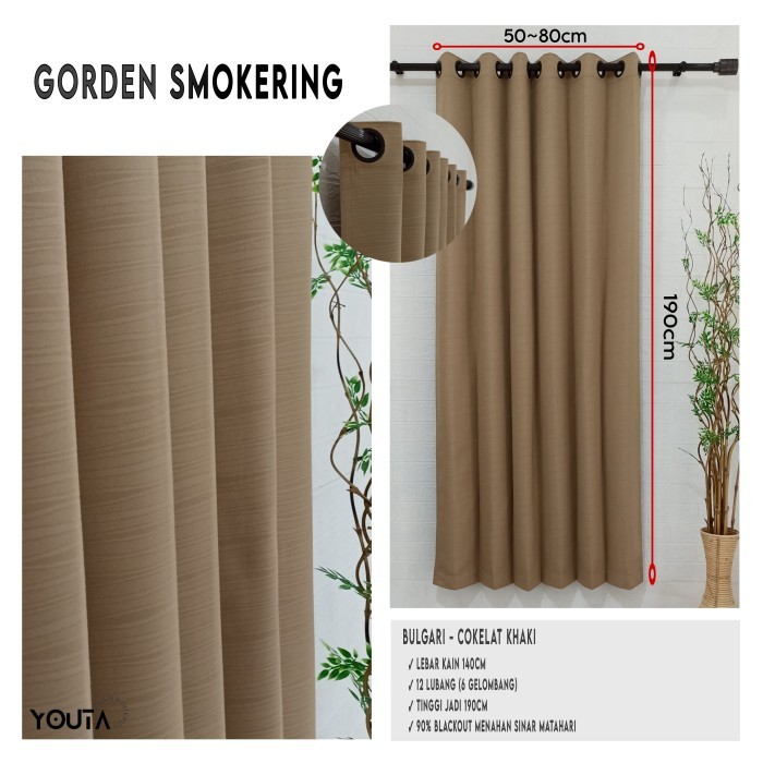 Gorden blackout gordyn minimalis polos coklat