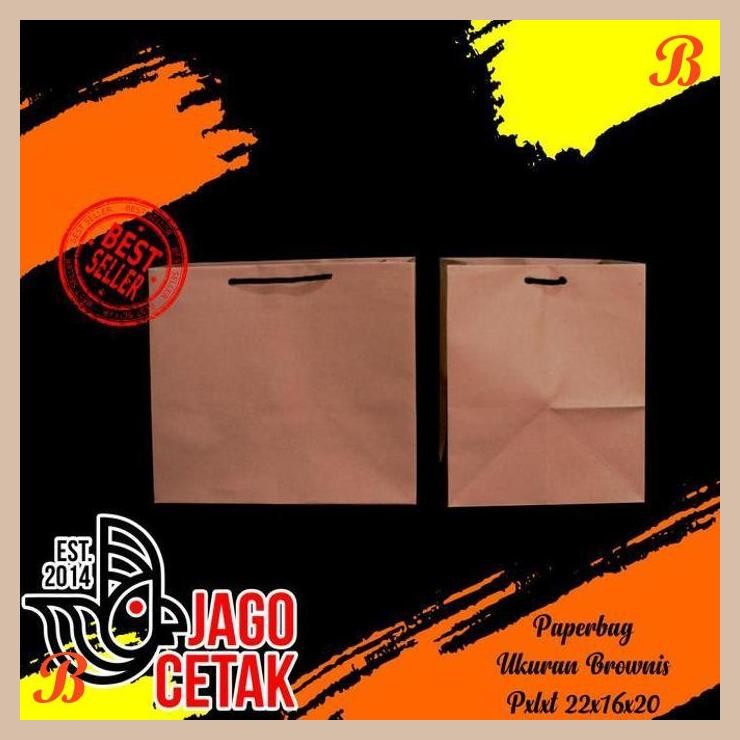 

| NS | PAPERBAG COKLAT 22X16X20 POLOS, BROWNIS, NASTAR PAPER BAG