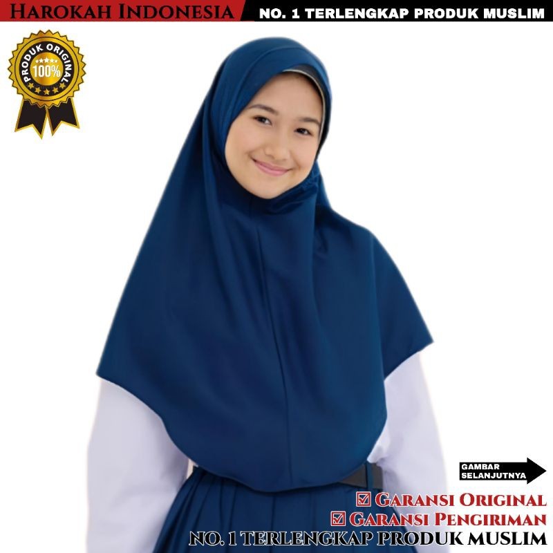 Kerudung / Hijab Bergo SMP Navy Biru Dongker
