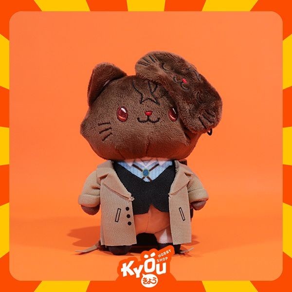 Bungo Stray Dogs Withcat Plush Key Chain With Eye Mask Nakajima Atsushi Dazai Osamu Edogawa Rampo
