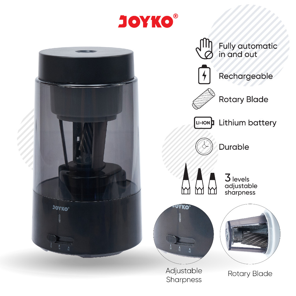 

Joyko Electric Sharpener PROFESSIONAL / Serutan Rautan Elektrik 3 UKURAN A-170E RAJA BIG BOX