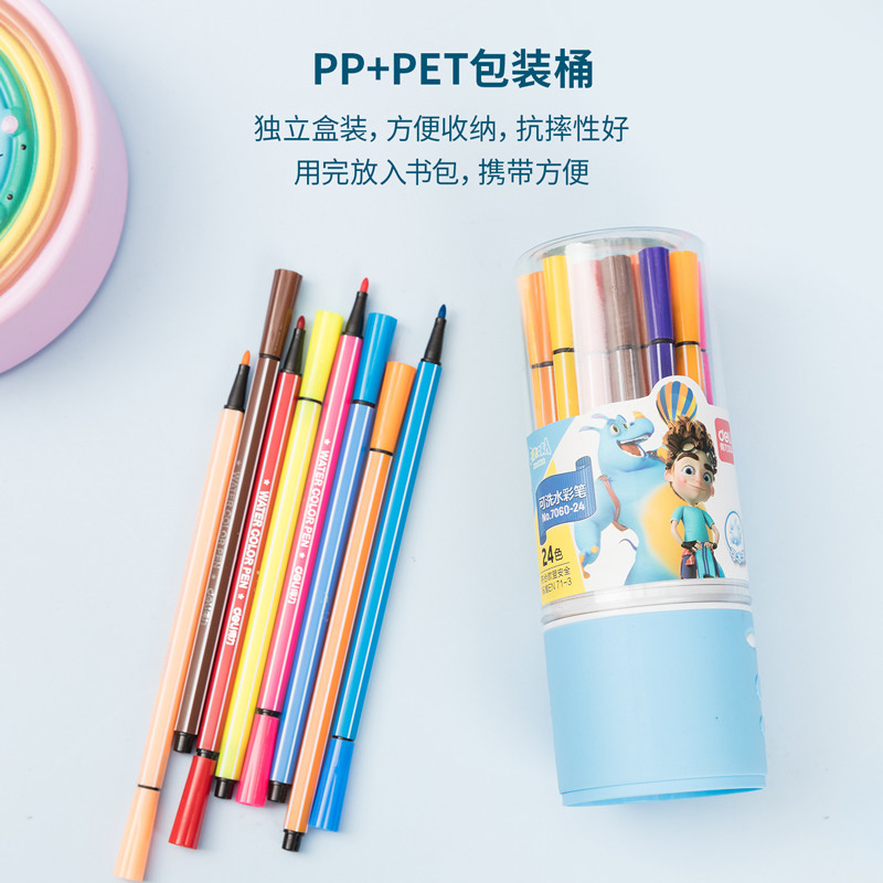 

DELI Felt Pen 12 24 SET HEXAGONAL WaterColour / Spidol Warna Deli Gambar Kaligrafi RAJA BIG BOX