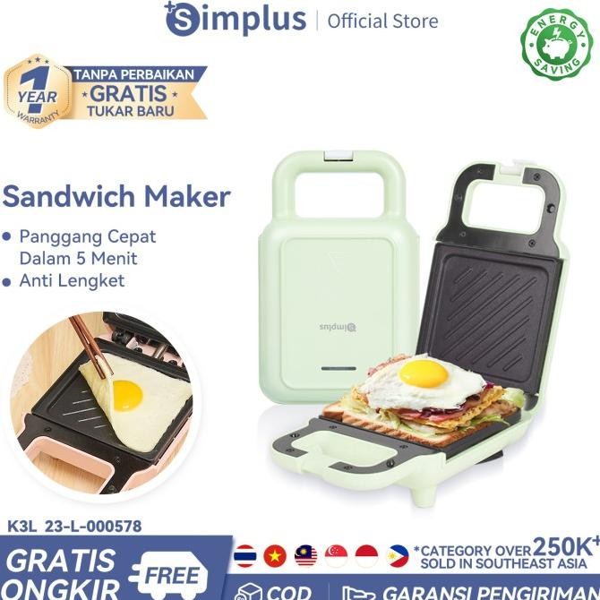 Murah Simplus Sandwich Maker Low Watt Pemanggang Roti Mesin