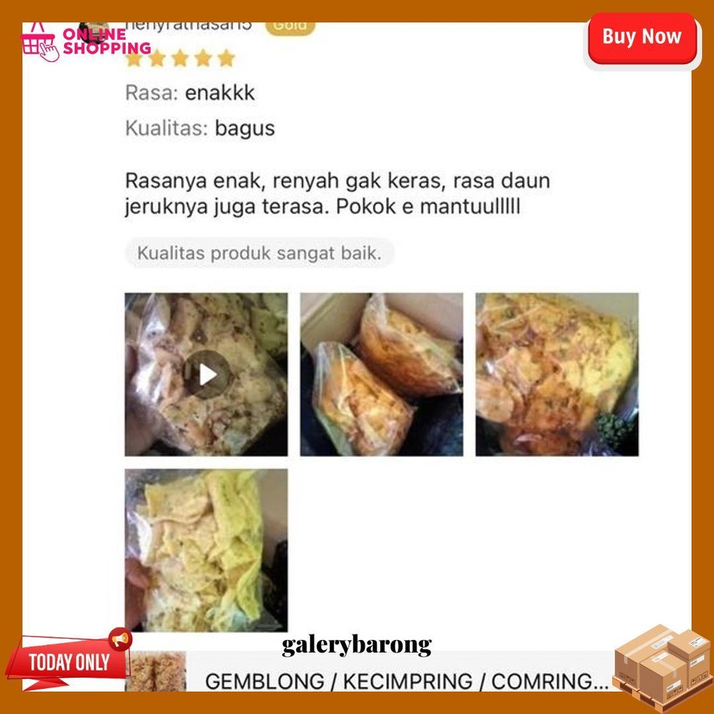 

Gemblong / Kecimpring / Comring Tipis Snack Khas Kuningan Cod