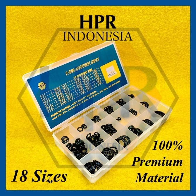 HPR HIGH QUALITY RUBBER ORING O-RING BOX SET ASSORTMENT 225 PCS - KARET SEAL ANTI BOCOR - MOTOR - MO