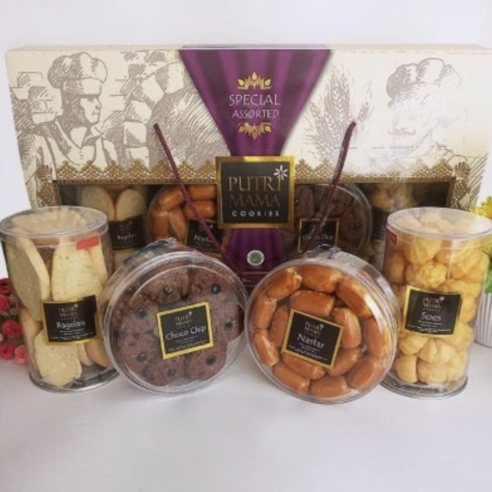 

New! parcel kue lebaran/ idul fitri Hampres putri mama premium Box Idul Fitri