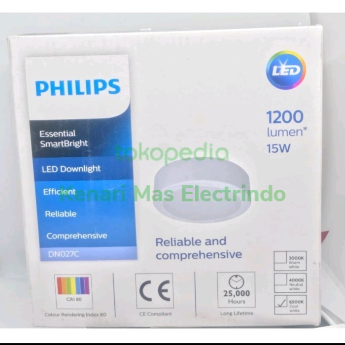 Philips Lampu Downlight Led Dn027C 15W 15 W 15 Watt Outbow Philips