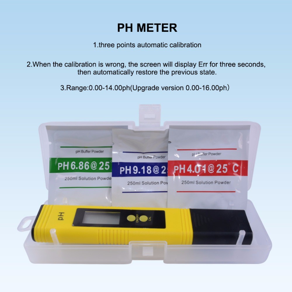 ARW New Come Protable PH Meter 0-16.00 ph 3 ph buffer power Pen Test Aquarium Pool Water Wine Urine 