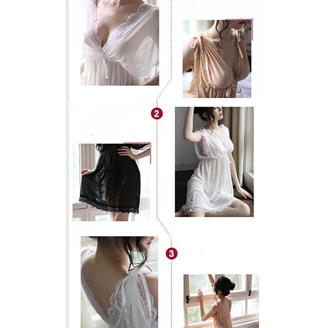 

Gaun Tidur Lingerie Baju Tidur Wanita Sexy Piyama Lace Transparan A352 Original