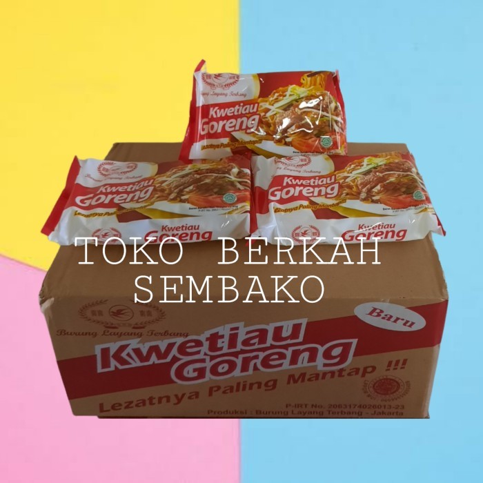 

PROMO MIE / PASTA / Kwetiau Goreng 85gr Cap Burung Layang Terbang 1 Dus Isi 20 NON COD