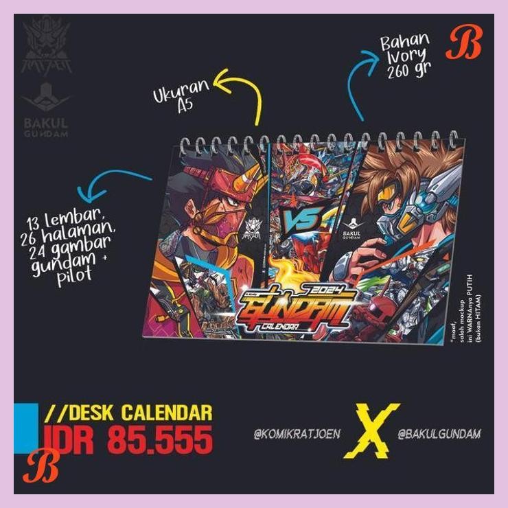 

| UM | KALENDER DINDING/MEJA/DUDUK ANIME GUNDAM KRBG 2024