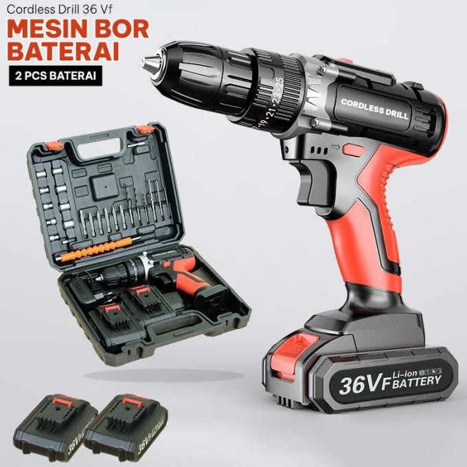 Mesin Brushless Kapasitas Ukuran Mata Bor 10Mm 2 Baterai 36Vf-G11B1
