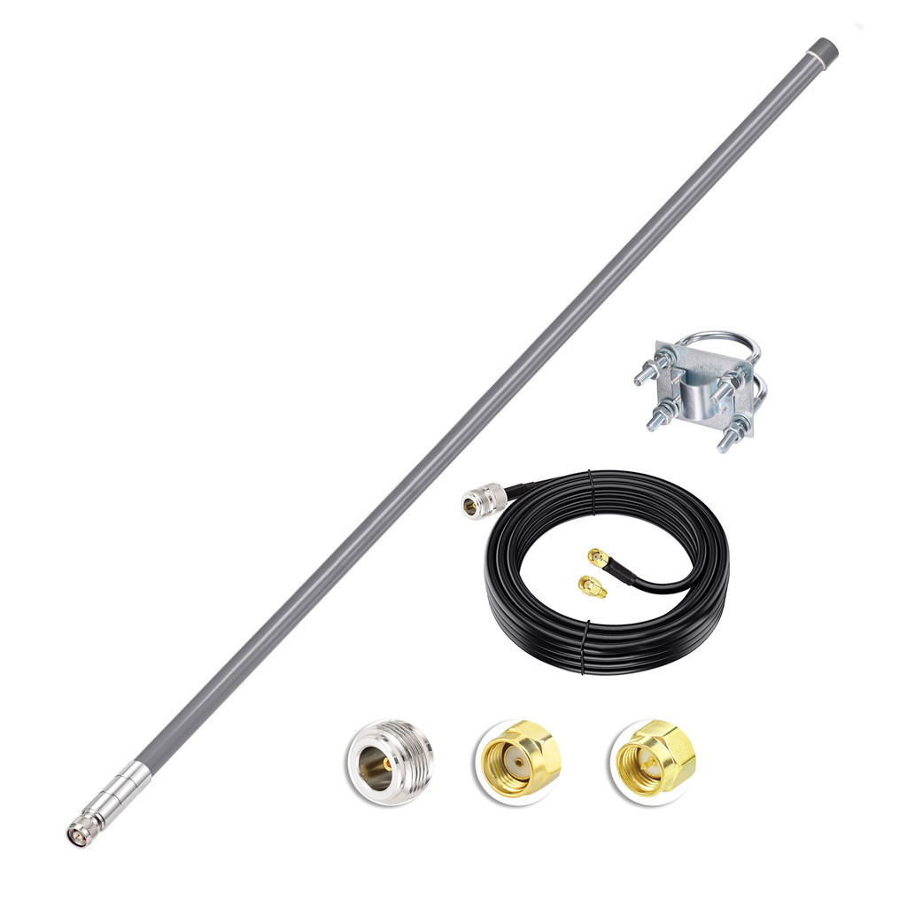DAMO 8dbi 43.3inch 915MHz Lora Antenna+10ft ALSR240 Low Loss Cable for Helium HNT Miner Hotspot Lora