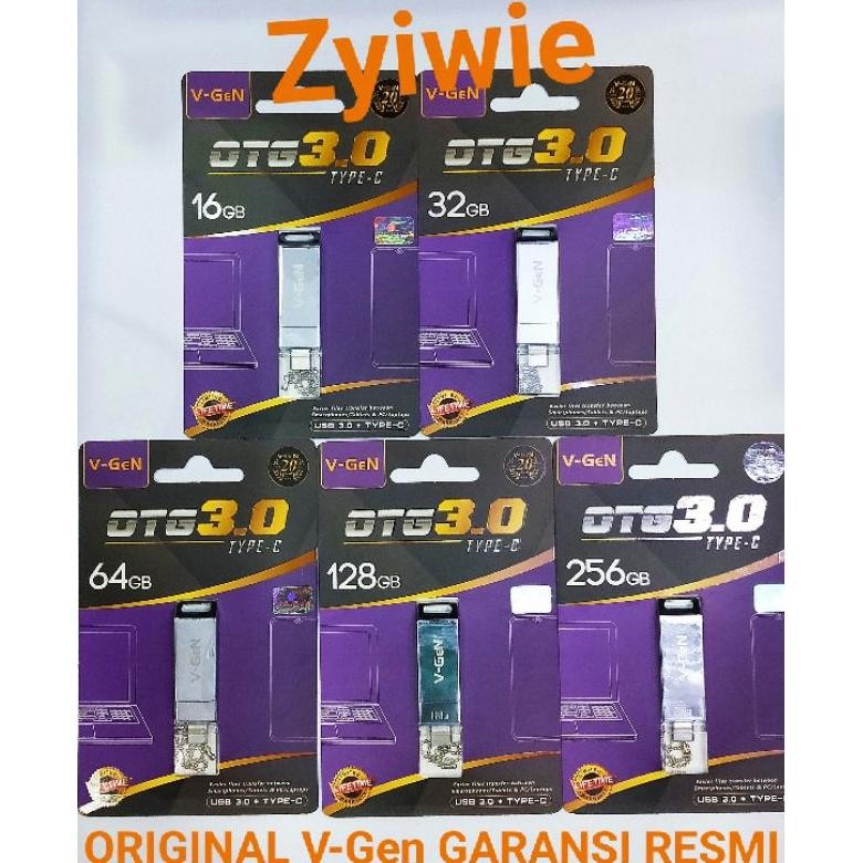 Flashdisk USB 3.0 + OTG TYPE-C V-GEN 16GB 32GB 64GB 128GB 256GB / USB OTG Type C Flashdisk Vgen