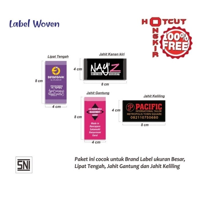 

WOVEN LABEL LEBAR 4 CM PAKET PROMO